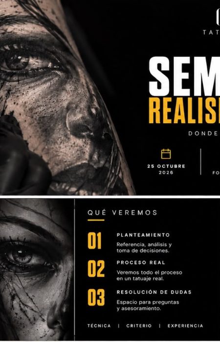 Itinerario del Seminario de Realismo y Retrato en Origen Tattoo Studio, Playa de las Américas